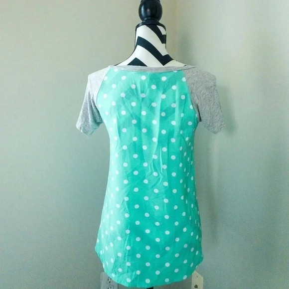 Brenda's Teal Polka Dot Shirt Small - Picture 3 of 3